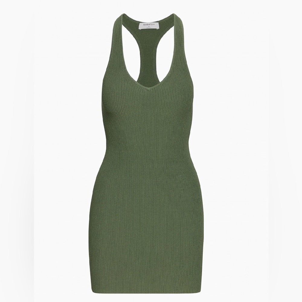 Aritzia Babaton Parquet Sculpt Knit Dress V Neck